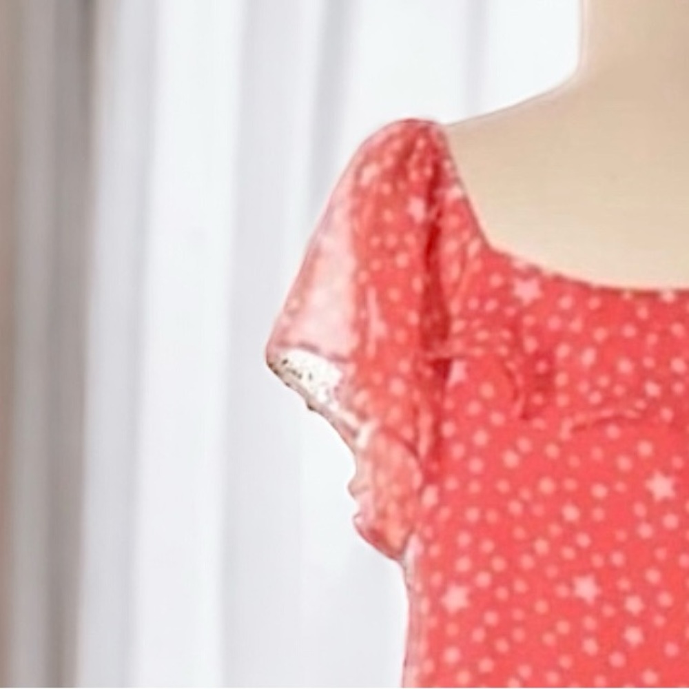 Andree by Unit Orange and White Short Sleeve Top Size Medium - Picture 7 of 10